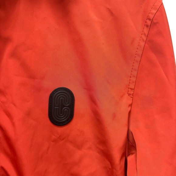 Coach Reversible Jacket Size M Orange Gray Signature Print Windbreaker Hooded - Picture 4 of 13